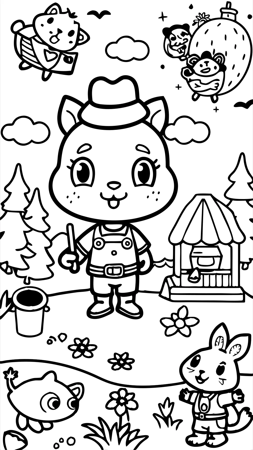 animal crossing coloring pages